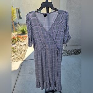 Torrid Purple and Black Plaid Midi Dress